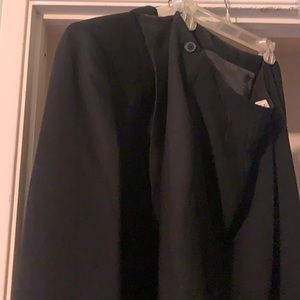 Black dress suit, long jacket and skirt